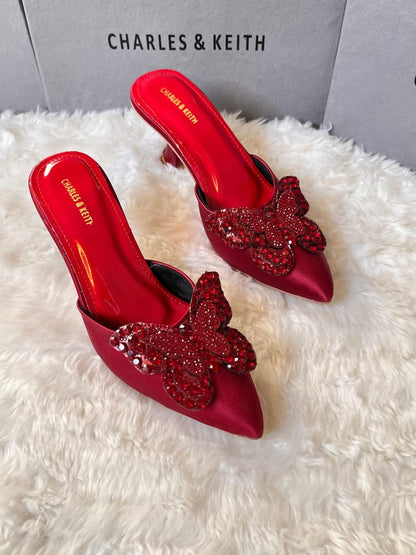 CHARLES & KEITH – Elegant Heels with Brand Box (Maroon)