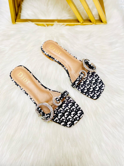 Dior D Buckle Women Slippers with Brand Box