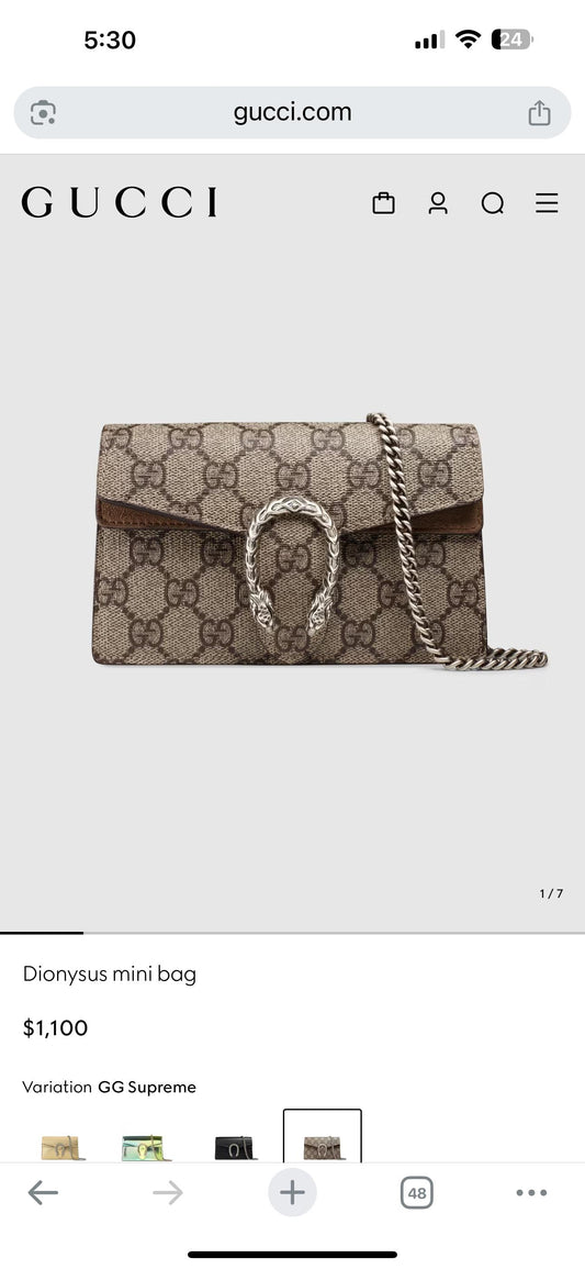 GUCCI DIONYSUS MINI – Women Bag (Master Series)(Beige)
