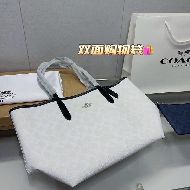 C-O-A-C-H CITY TOTE BAG IN SIGNATURE CANVAS – Women Bag (White/Black)