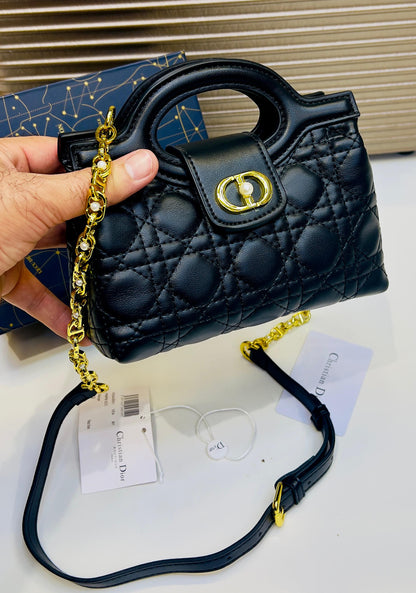 C-H-R-I-S-T-I-A-N D-I-O-R Jolie Top Handle Mini Women Bag – Elegant Edition (Black)