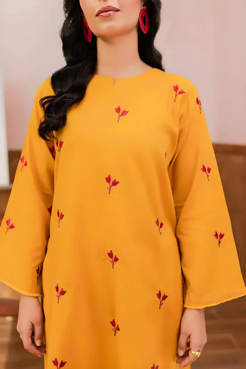 Baaz 2Pcs Stitched Embroidered Dress (Mustard)