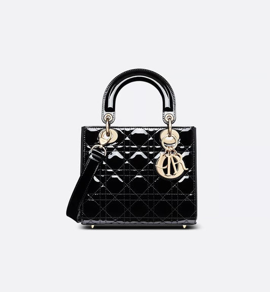 C-H-R-I-S-T-I-A-N D-I-O-R Small Lady Dior – Timeless Elegance Women Bag (Black/Gold)