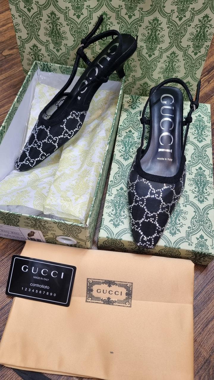 GUCCI WOMEN’S SLINGBACK PUMPS – Women Heels (Black)