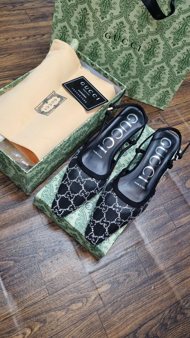 GUCCI WOMEN’S SLINGBACK PUMPS – Women Heels (Black)