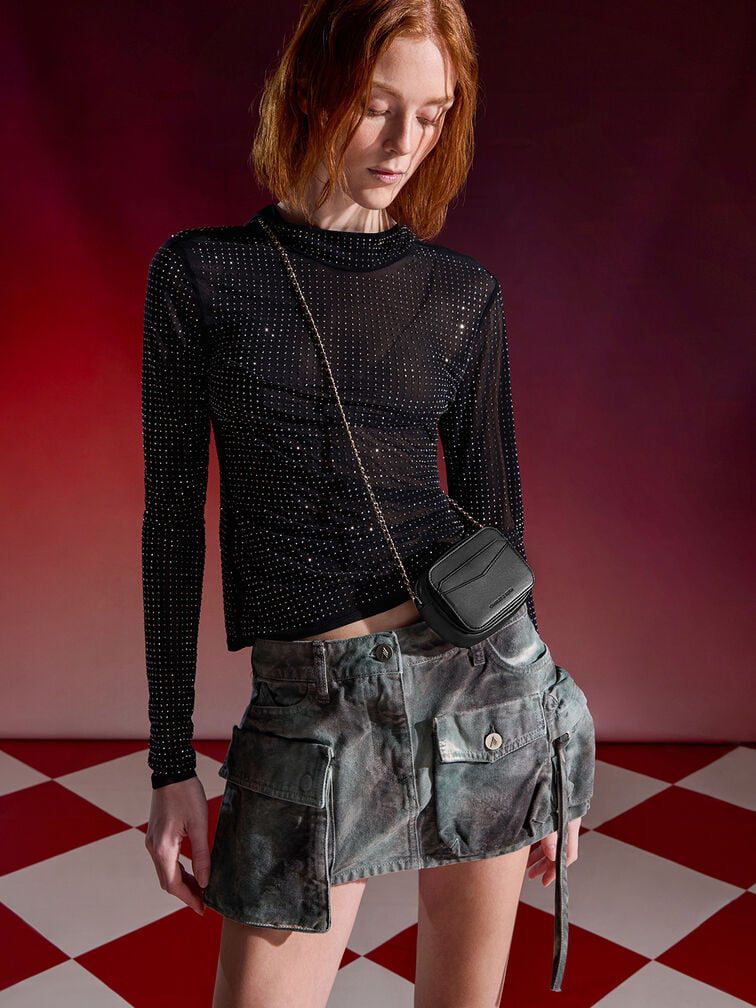 CHARLES & KEITH ARWEN QUILTED MINI BAG – Women Bag (Black)