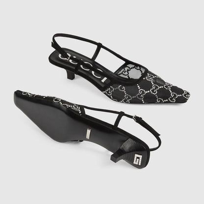 GUCCI WOMEN’S SLINGBACK PUMPS – Women Heels (Black)