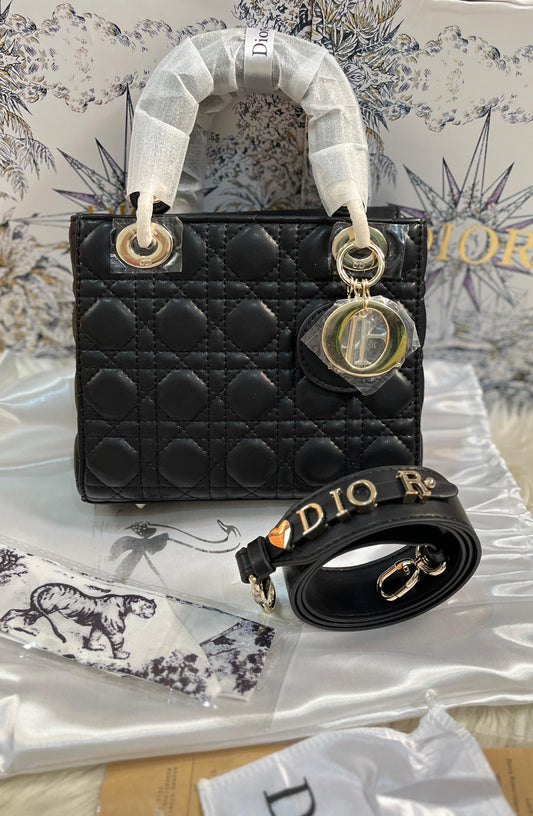 DIOR LADY DIANA FOUR-GRID – Women Handbag (Black)