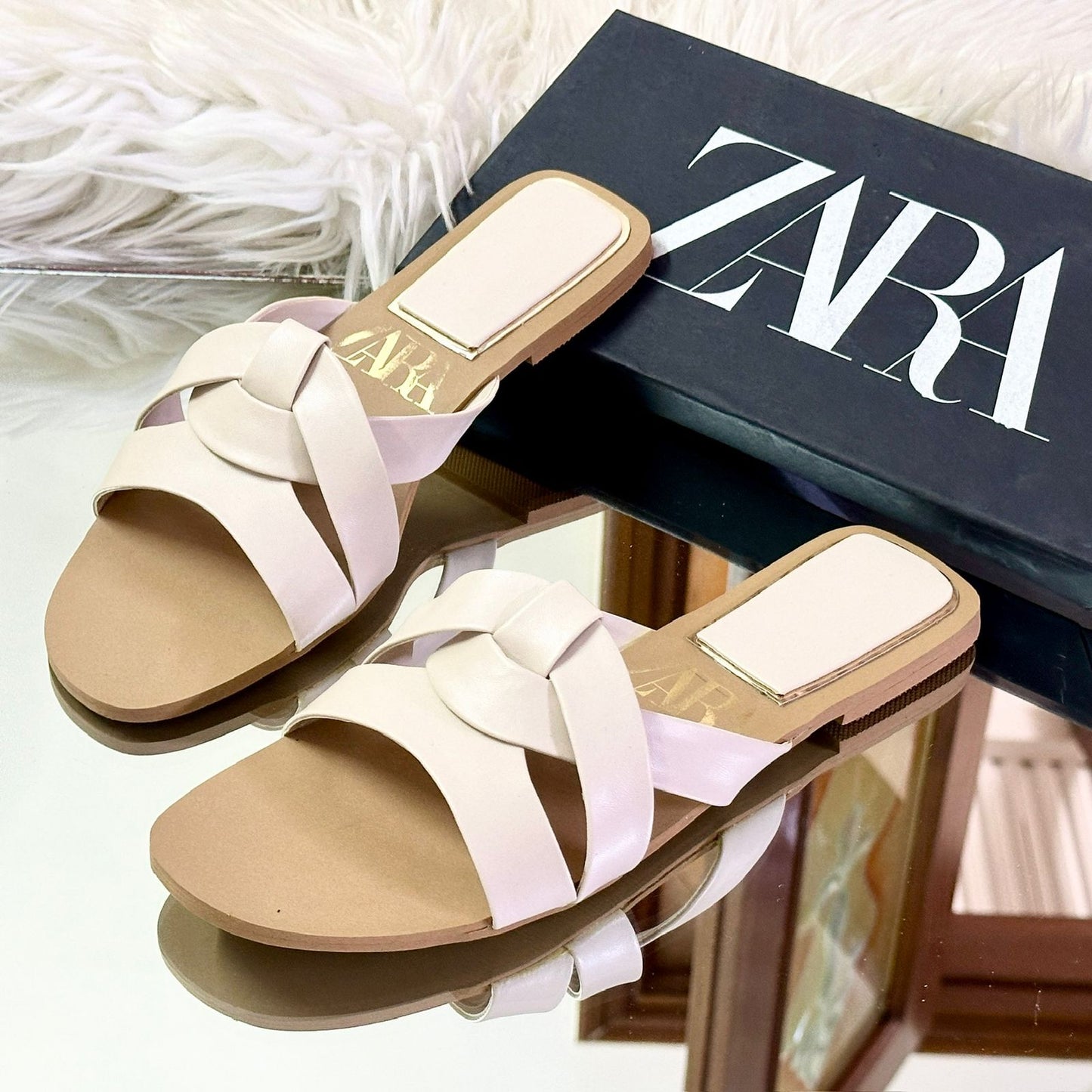 ZARA BASIC Slippers – Restocked Collection (Beige)