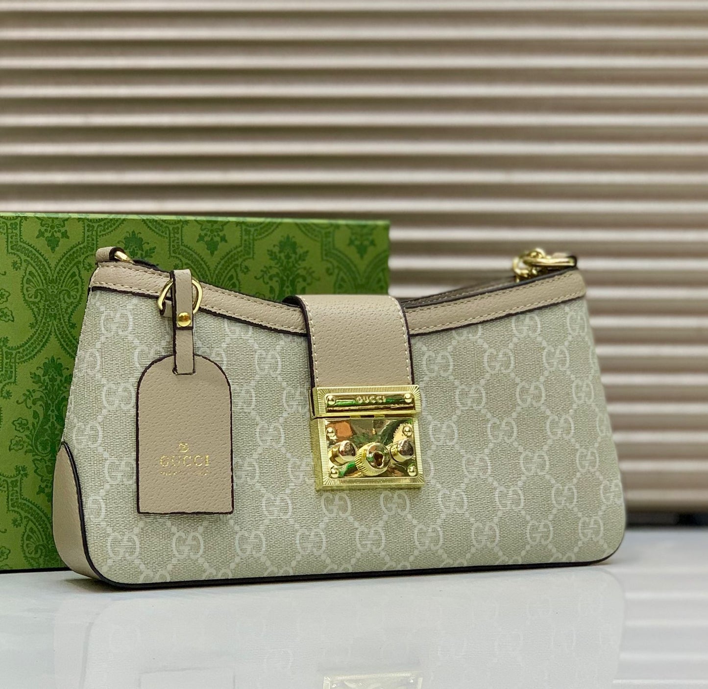 GUCCI PADLOCK – Women Shoulder Bag (New Design) (Beige)