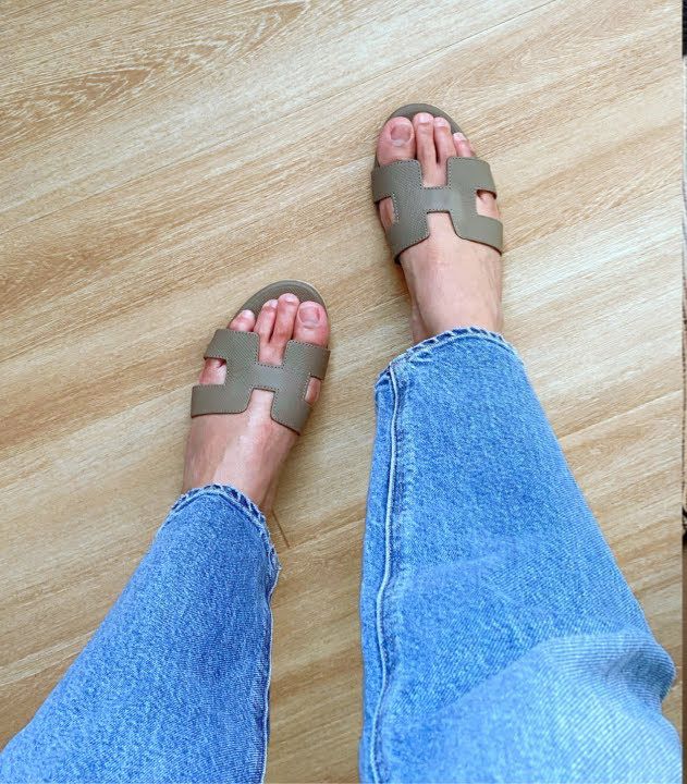 HERMES Oran Women Sandals – Imported Premium Flat Slippers (Beige)