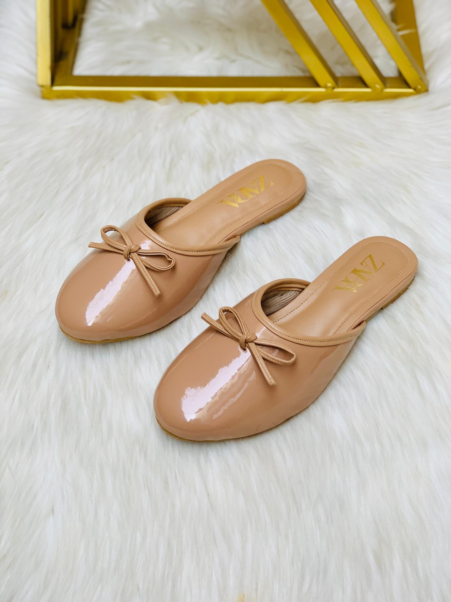 New Arrival – ZARA Flat Mules (Beige)