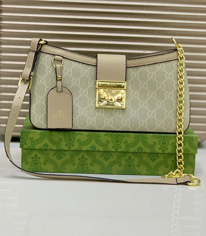 GUCCI PADLOCK – Women Shoulder Bag (New Design) (Beige)