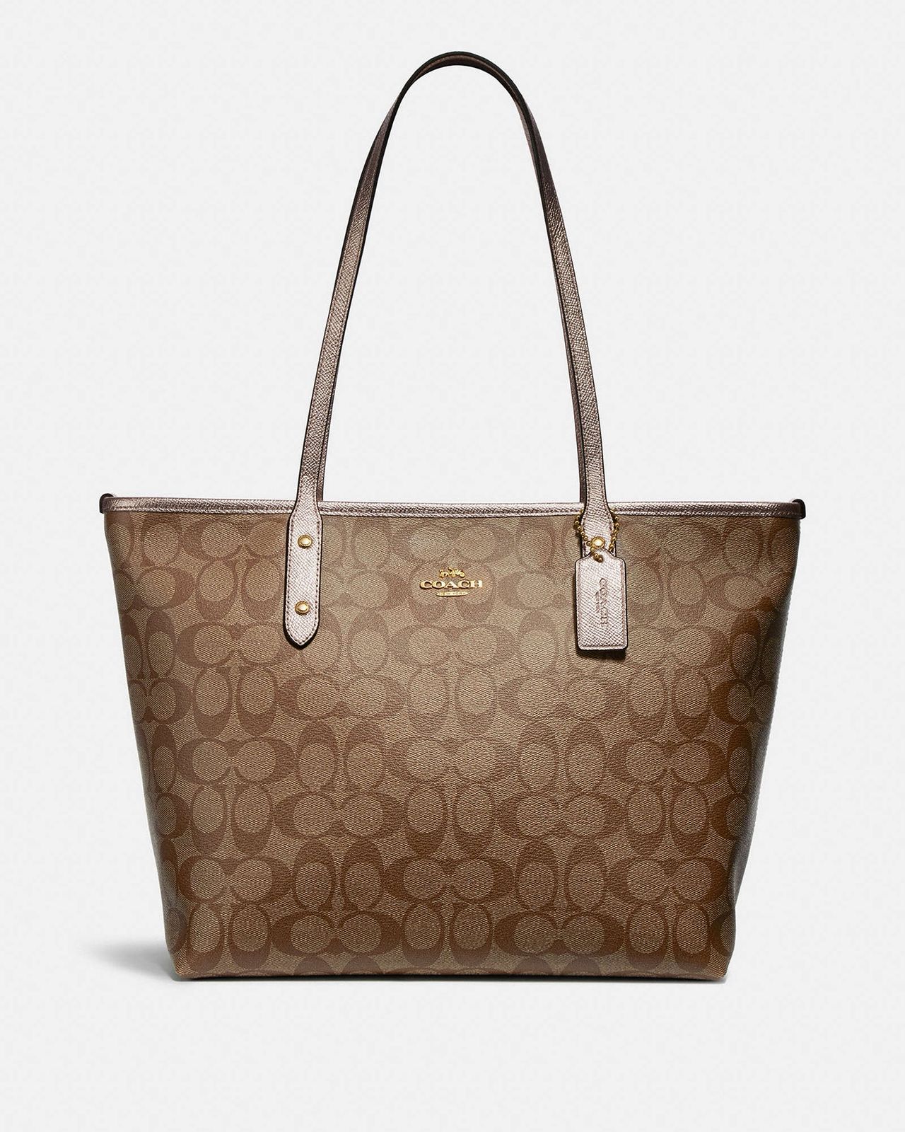 C-O-A-C-H CITY TOTE BAG IN SIGNATURE CANVAS – Women Bag (Beige)