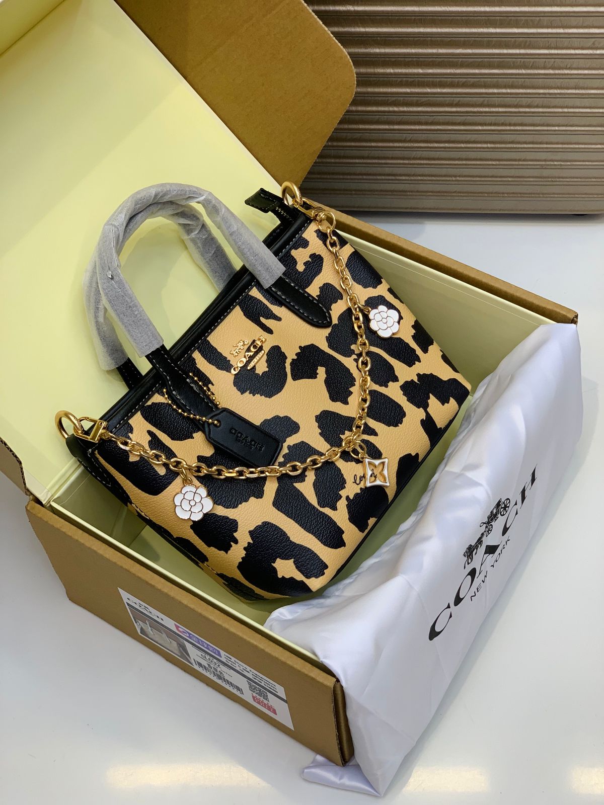 C-O-A-C-H City Mini Women Bag – New Design Official Model (Beige Black)