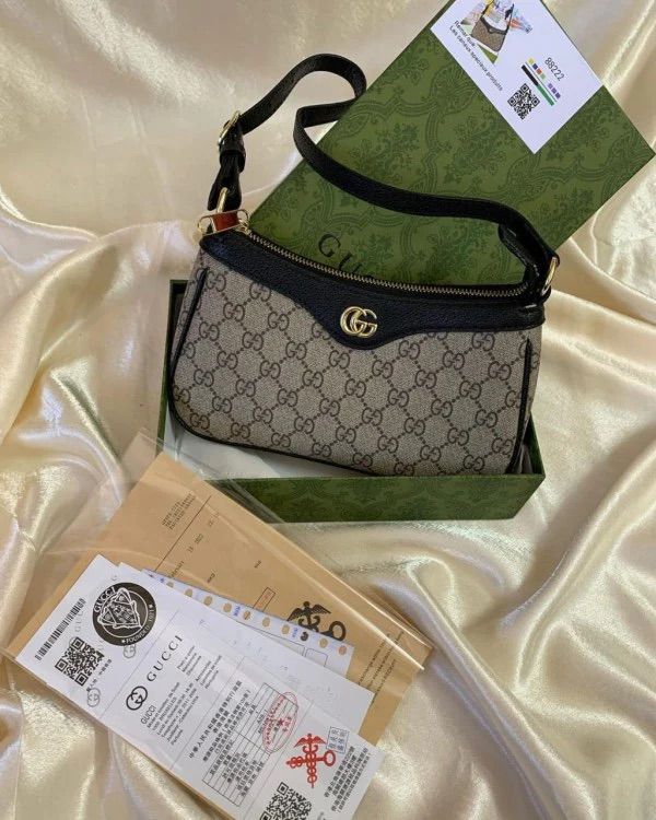 GUCCI OPHIDIA SMALL BAG – Women Bag (Black Beige)