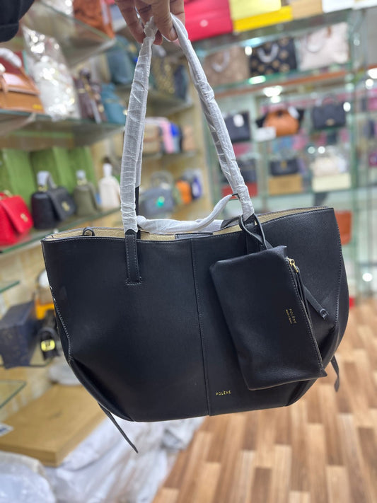 POLÈNE CYME EDITION TEXTURED TAUPE – Women Bag (Black)