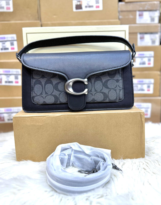 C-O-A-C-H Tabby Shoulder Bag 26 – Blocked Signature Canvas Women Shoulder Bag (Black)