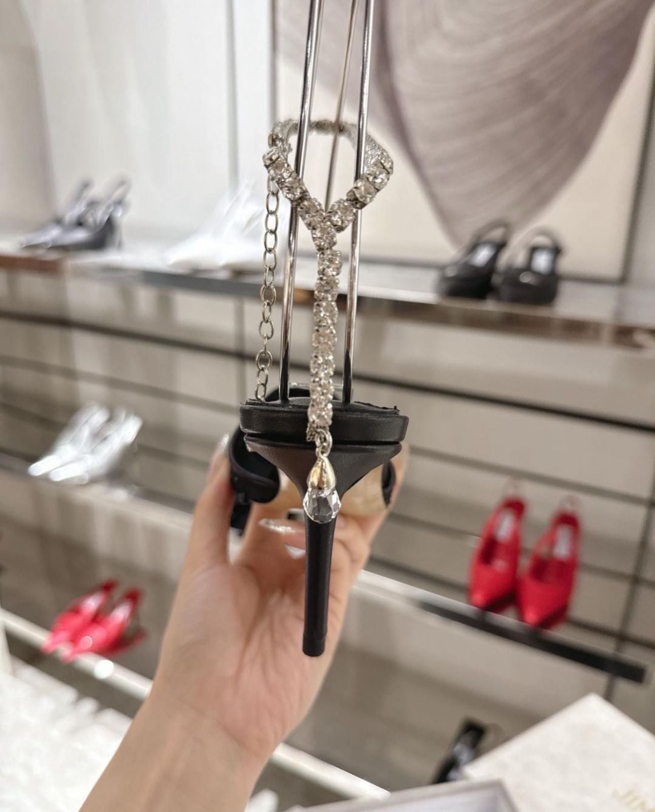 JIMMY CHOO SAEDA 100 CRYSTAL MESH PUMPS – Women Heels (Black)