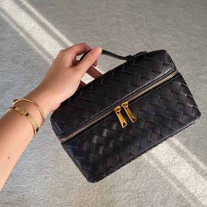 BOTTEGA VENETA Bang Bang Intrecciato Leather Vanity Case – Women Bag (Black)