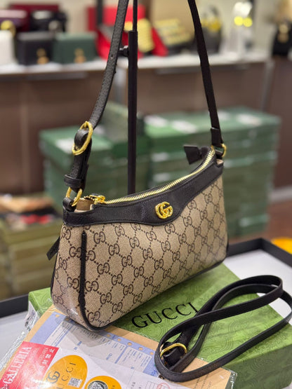GUCCI OPHIDIA SMALL BAG – Women Bag (Black Beige)