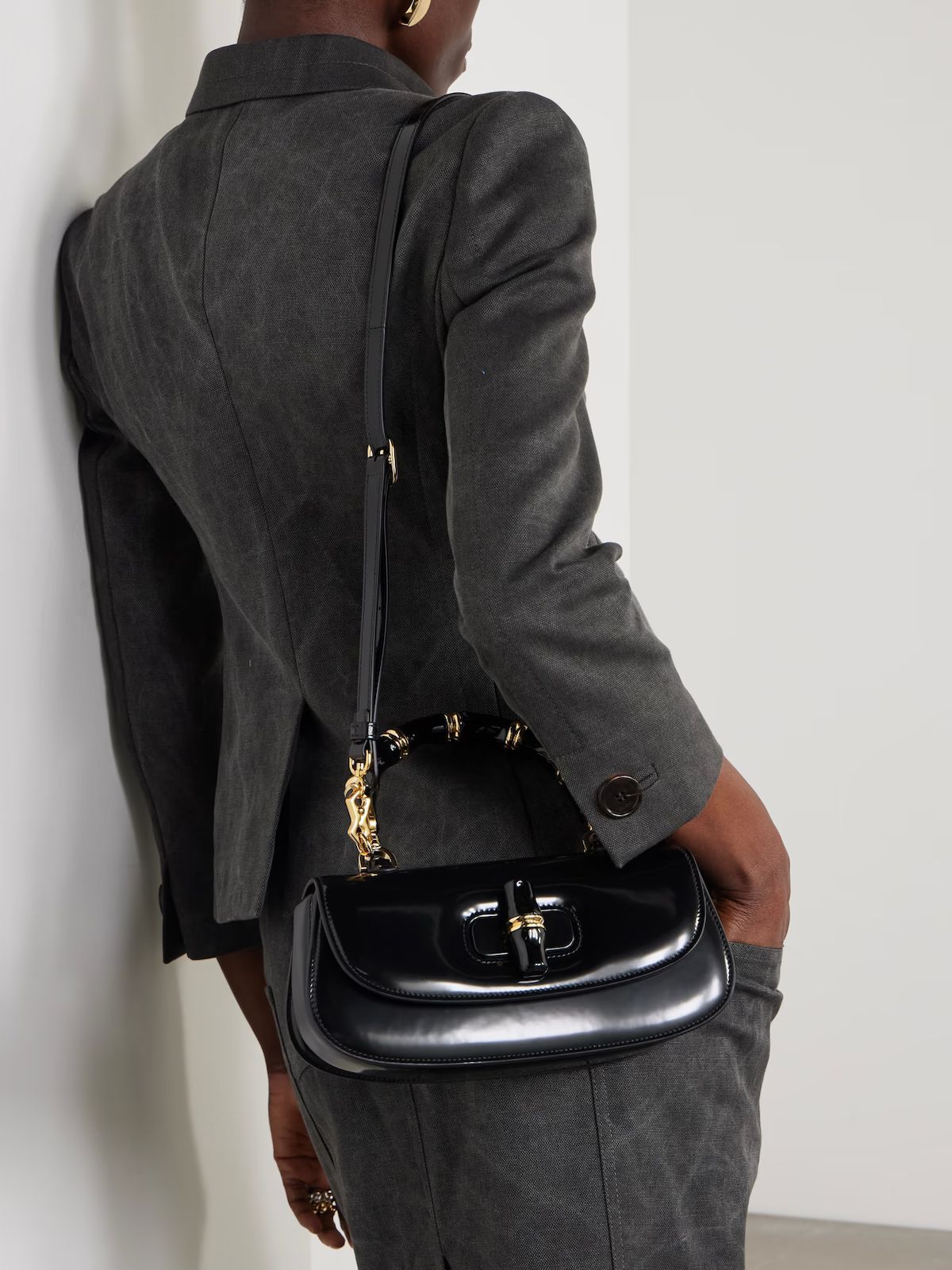 GUCCI BAMBOO 1947 – Women Top Handle Bag (Black)