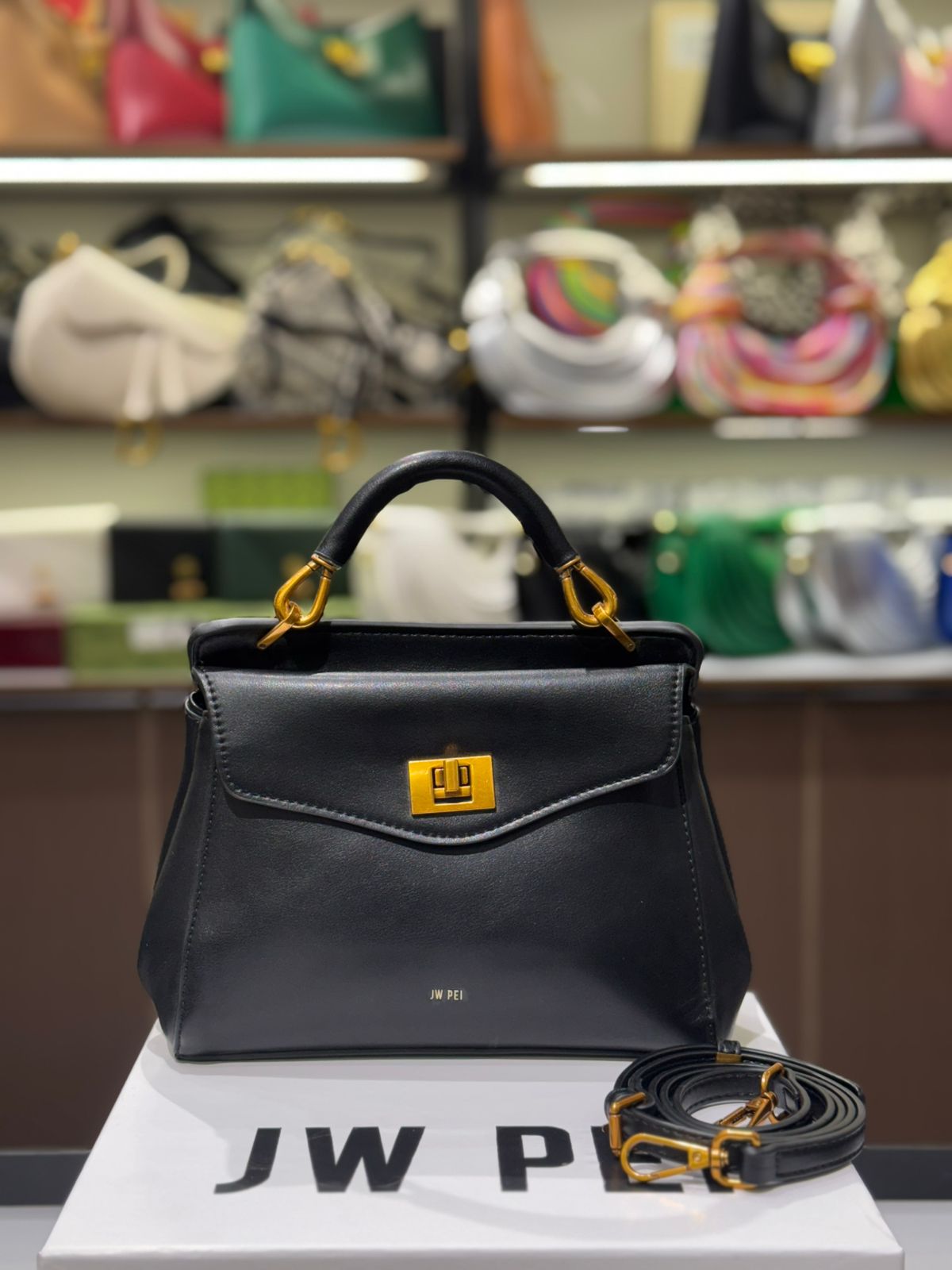 JW PEI Lucia Classic Top Handbag – Premium Women Bag (Black)