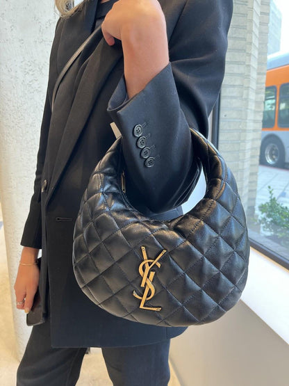 SAINT LAURENT YSL ICARINO QUILTED NAPPA – Women Bag (Black)