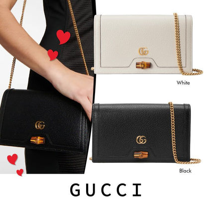 GUCCI DIANA MINI – Women Bag | Bamboo Closure & Leather Chain Shoulder Bag (Black)