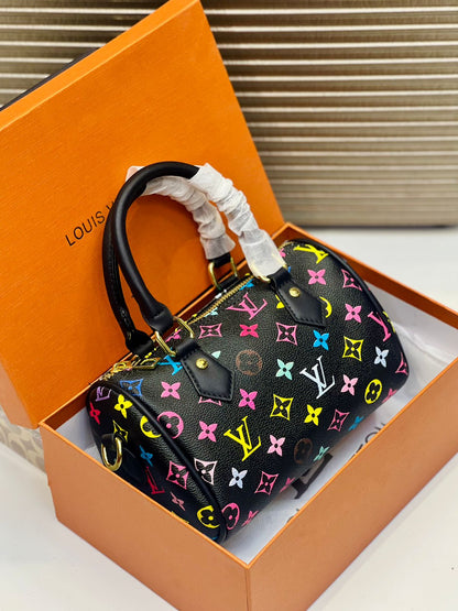 L-O-U-I-S V-U-I-T-T-O-N Duffle Bag – Premium Travel & Gym Bag | New Stock (Black with Mix colours)