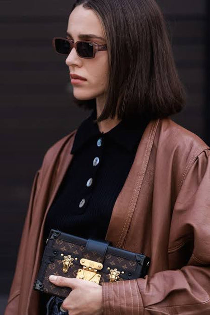 L-O-U-I-S V-U-I-T-T-O-N TRUNK CROSSBODY WITH LONG STRAP – Women Bag (Black Design A)