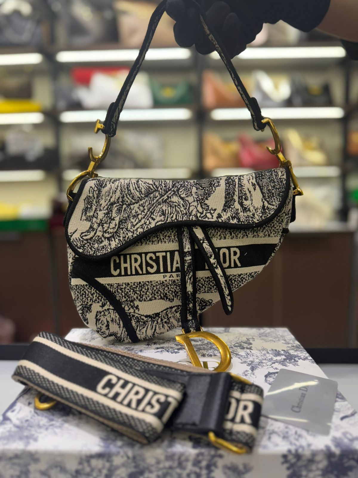 DIOR Saddle Bag – Premium Quality Designer Women Bag (Blue White)