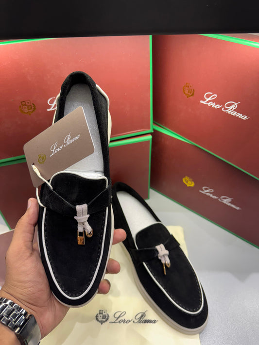 LORO PIANA SUMMER WALK BALLET FLAT CASUAL SHOES / LOAFERS – Women Shoes (Black Design A)