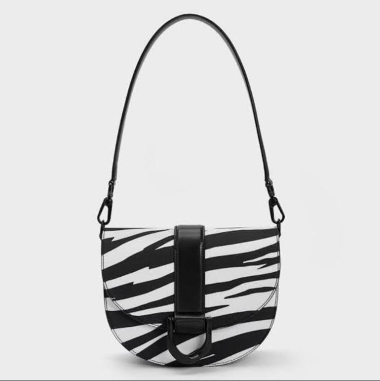 CHARLES & KEITH — Faux Leather Shoulder Bag (With Brand Bag & Tag) (Black)