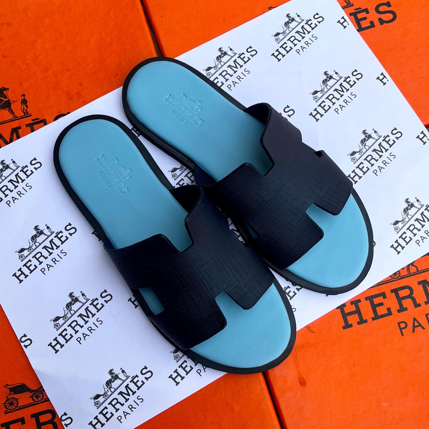 HERMÈS IZMIR – Women Sandals (Blue Black)
