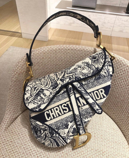 DIOR Saddle Bag – Premium Quality Designer Women Bag (Blue White)