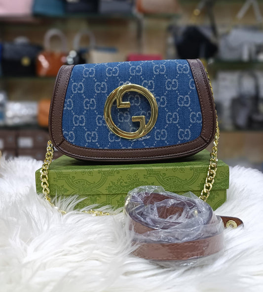 GUCCI Blondie Small Shoulder Bag – Women Bag (Blue)