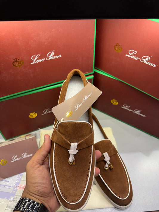 LORO PIANA SUMMER WALK BALLET FLAT CASUAL SHOES / LOAFERS – Women Shoes (Brown)