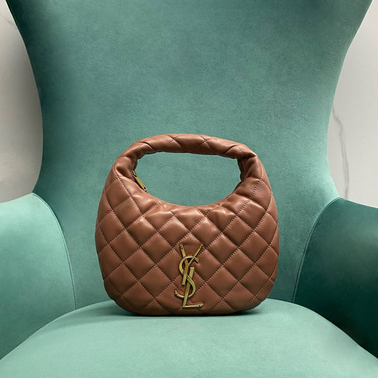 SAINT LAURENT YSL ICARINO QUILTED NAPPA – Women Bag (Brown)