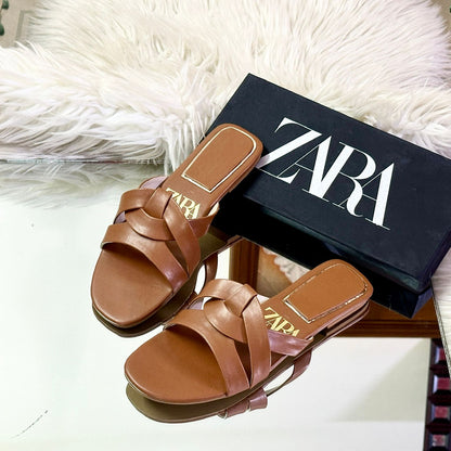 ZARA BASIC Slippers – Restocked Collection (Brown)