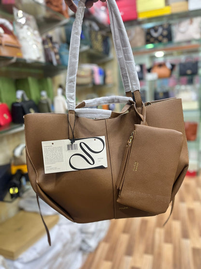 POLÈNE CYME EDITION TEXTURED TAUPE – Women Bag (Brown)