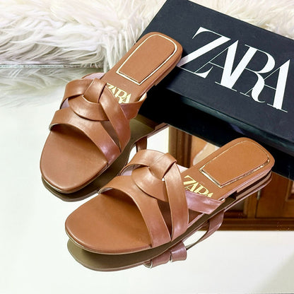 ZARA BASIC Slippers – Restocked Collection (Brown)
