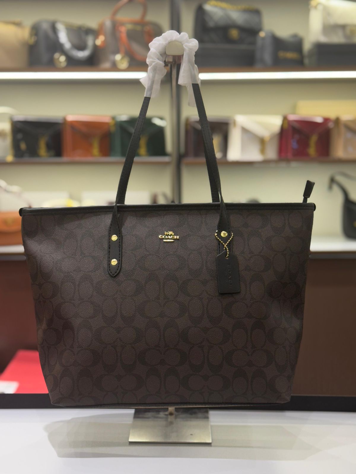 C-O-A-C-H CITY TOTE BAG IN SIGNATURE CANVAS – Women Bag (Brown)