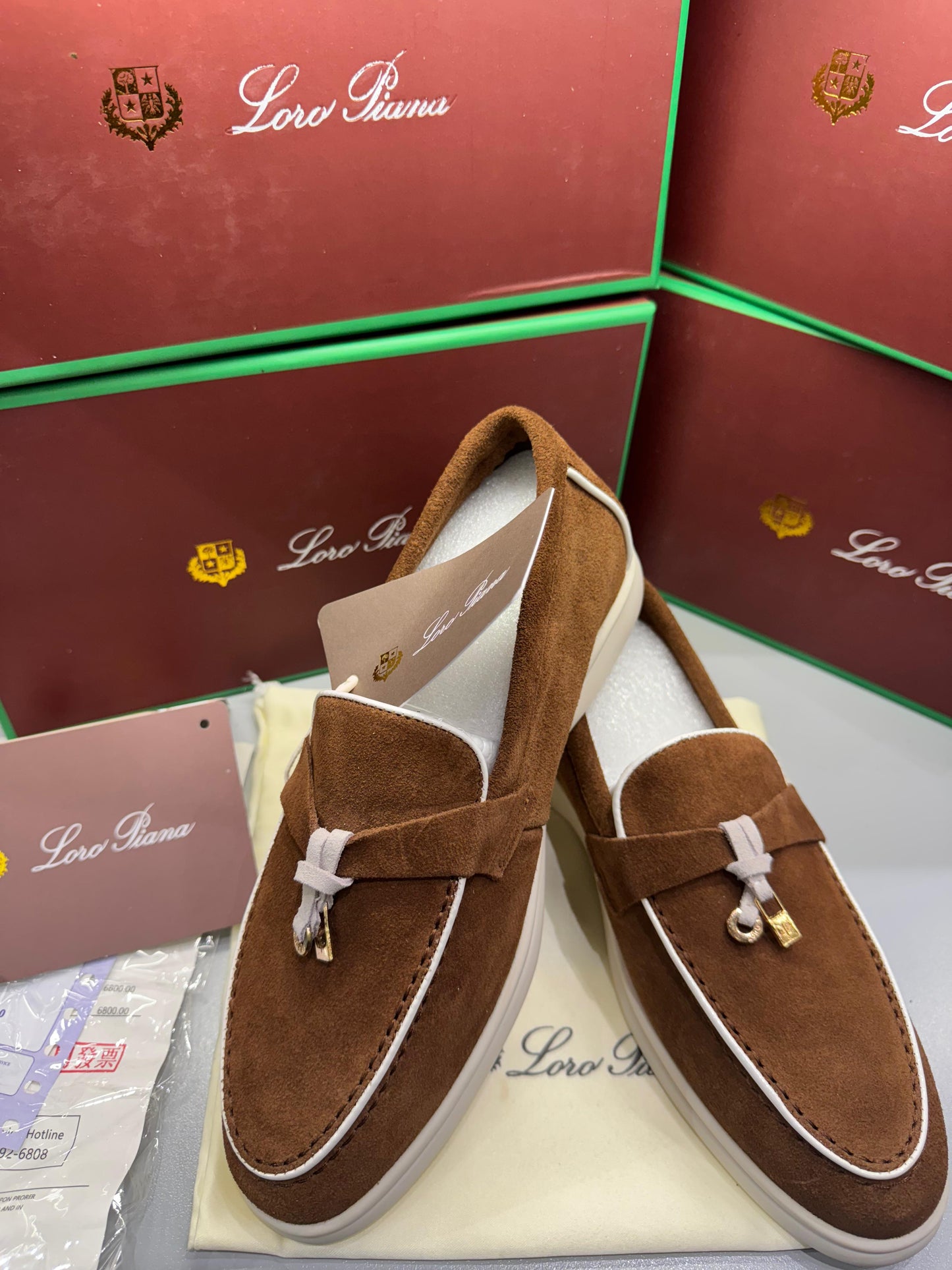 LORO PIANA SUMMER WALK BALLET FLAT CASUAL SHOES / LOAFERS – Women Shoes (Brown)