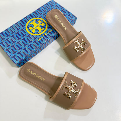 TORY Softy Flat Slippers – Premium Quality Women Flats (Brown Beige)