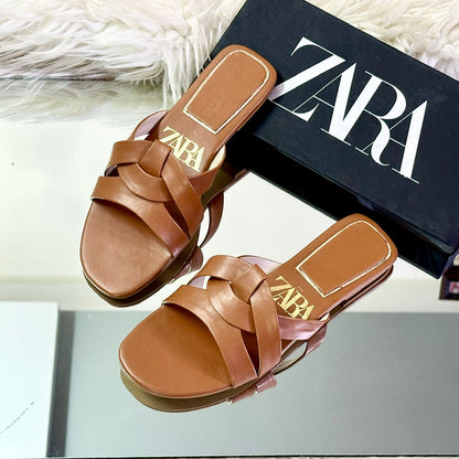 ZARA BASIC Slippers – Restocked Collection (Brown)