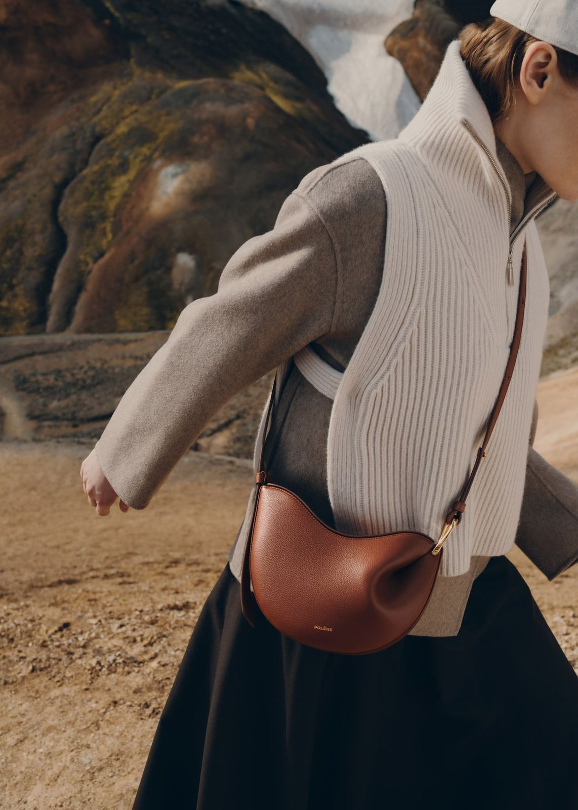 POLÈNE Tonca – Textured Cognac Edition Women Bag (Brown)