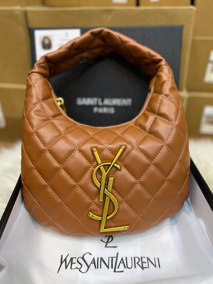 SAINT LAURENT YSL ICARINO QUILTED NAPPA – Women Bag (Brown)