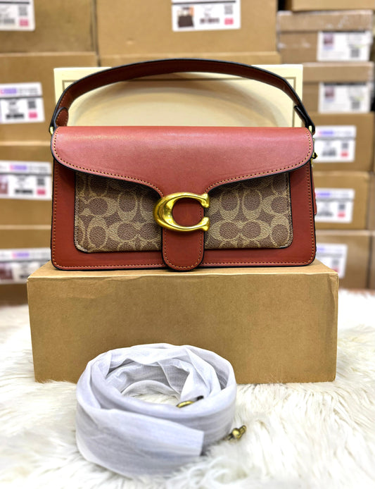 C-O-A-C-H Tabby Shoulder Bag 26 – Blocked Signature Canvas Women Shoulder Bag (Brown Beige)