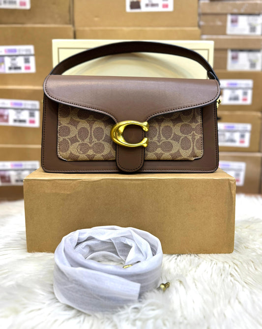 C-O-A-C-H Tabby Shoulder Bag 26 – Blocked Signature Canvas Women Shoulder Bag (Dark Brown)